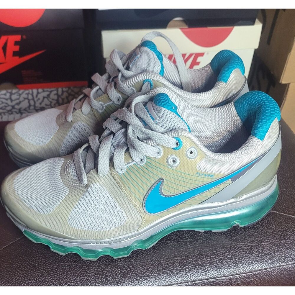 Nike Air Max+ 2011 Running Shoes Gray Blue Green Women's US 7 386374-051